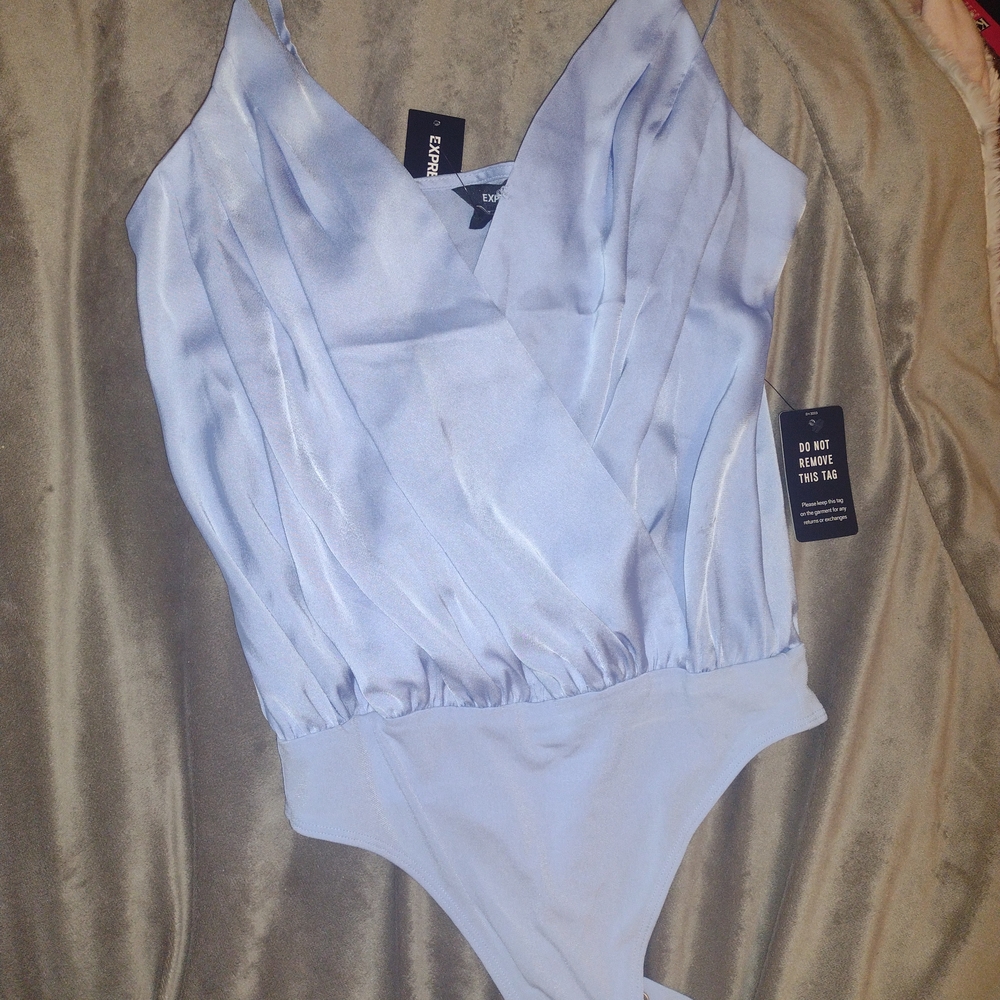 Freebie! Light Blue Wrap Bodysuit